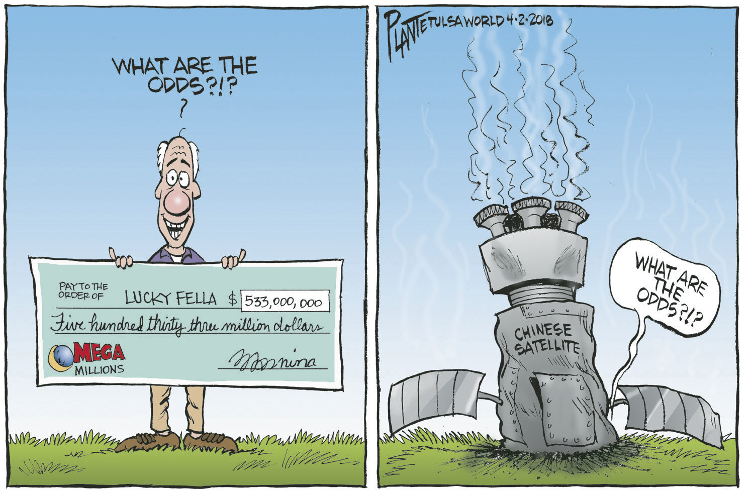 Bruce Plante Cartoon: Megamillion odds